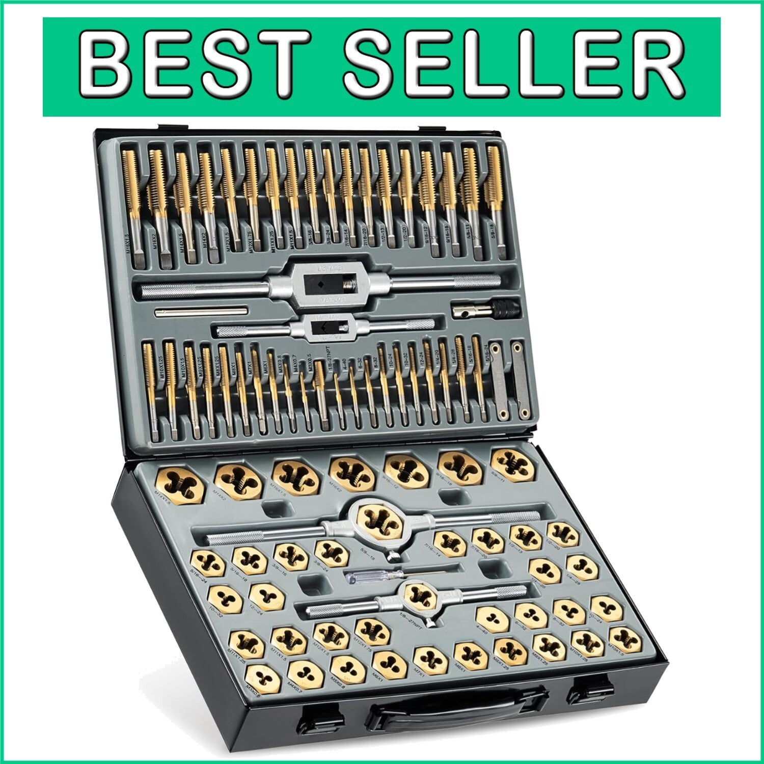 All-in-One 86pc Tool Set with SAE & Metric Taps and Dies in Metal Storage Case