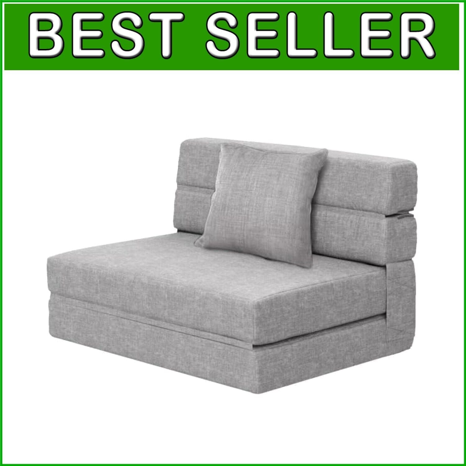 Ergonomic Space-Saving Twin Sleeper Sofa Bed in Light Gray - Perfect for Guests