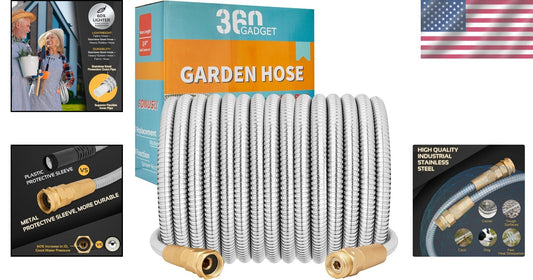Flexible and Lightweight 50ft Stainless Steel Hose – No Kink & Puncture Proof