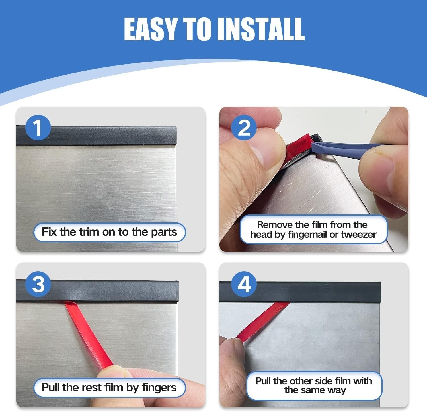 High Quality 100Ft Self-Adhesive Rubber Edge Protector - Black U Channel Trim