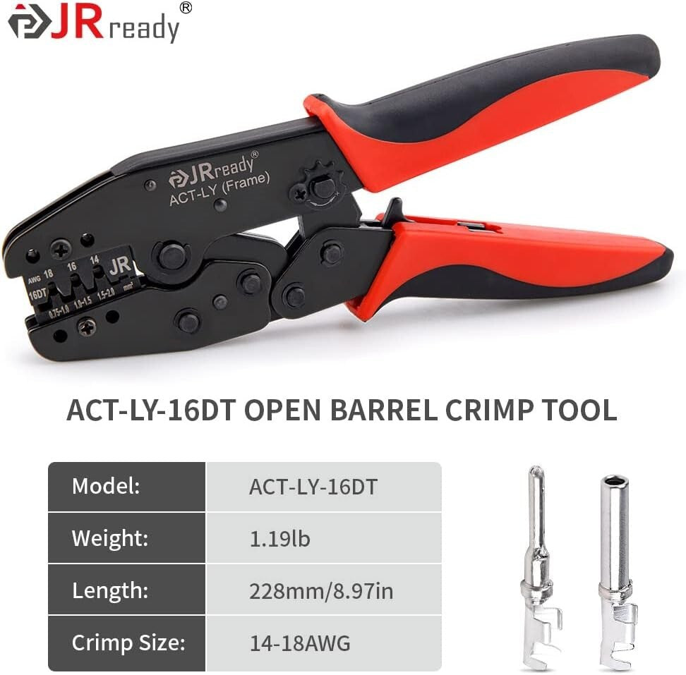 DT Deutsch Connector Kit: 2-12 Pin Connectors & Crimp Tool, Waterproof & Durable