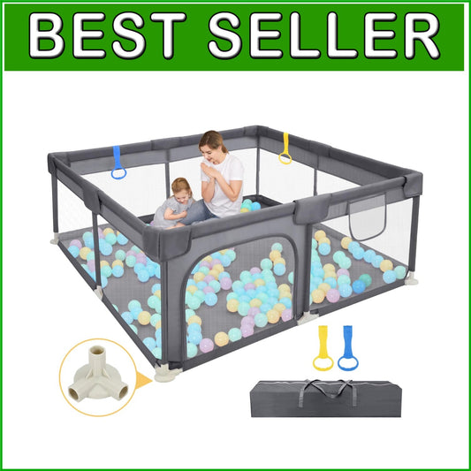 52"x52" Spacious Baby Playpen - Safe Anti-Fall Indoor & Outdoor Activity Center