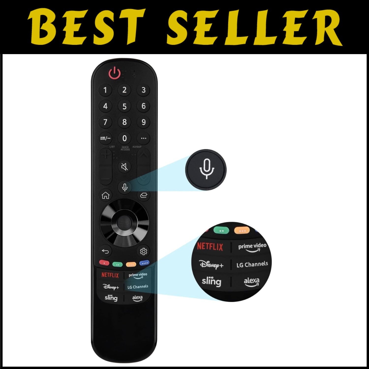 Bluetooth Magic Remote for LG Smart TV with Shortcuts for Ultimate Convenience