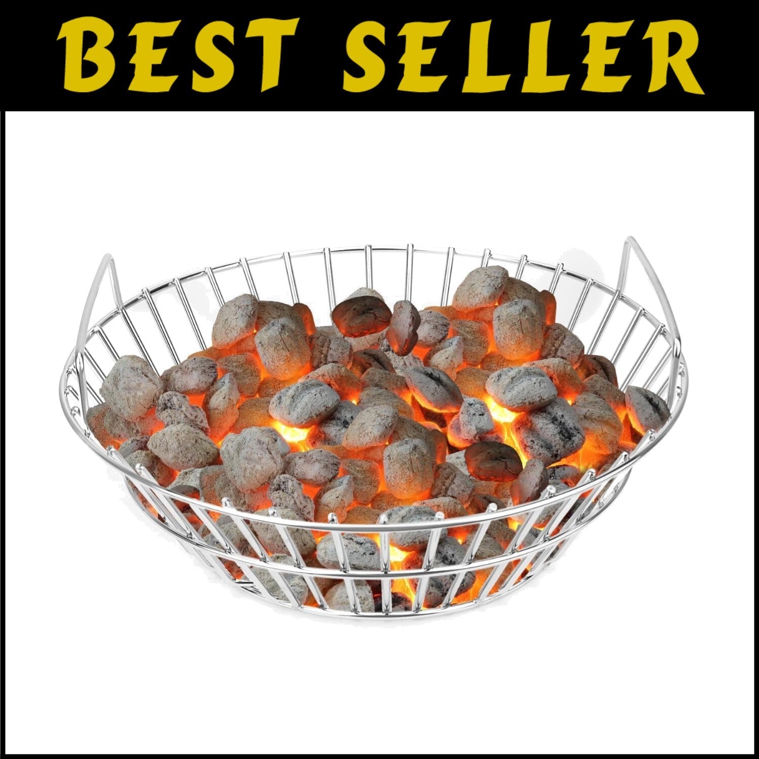 Stainless Steel Charcoal Ash Basket for Large Kamado Joe & Big Green Egg Grills