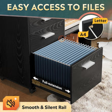 Load image into Gallery viewer, 3 Drawer Mobile File Cabinet with Open Shelves - Stylish Home Office Storage