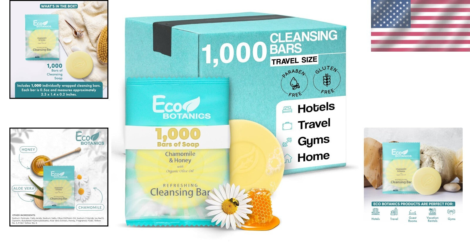 Travel-Size Luxury Cleansing Bar Soap 0.5 oz - 1000 Pack for Hotels