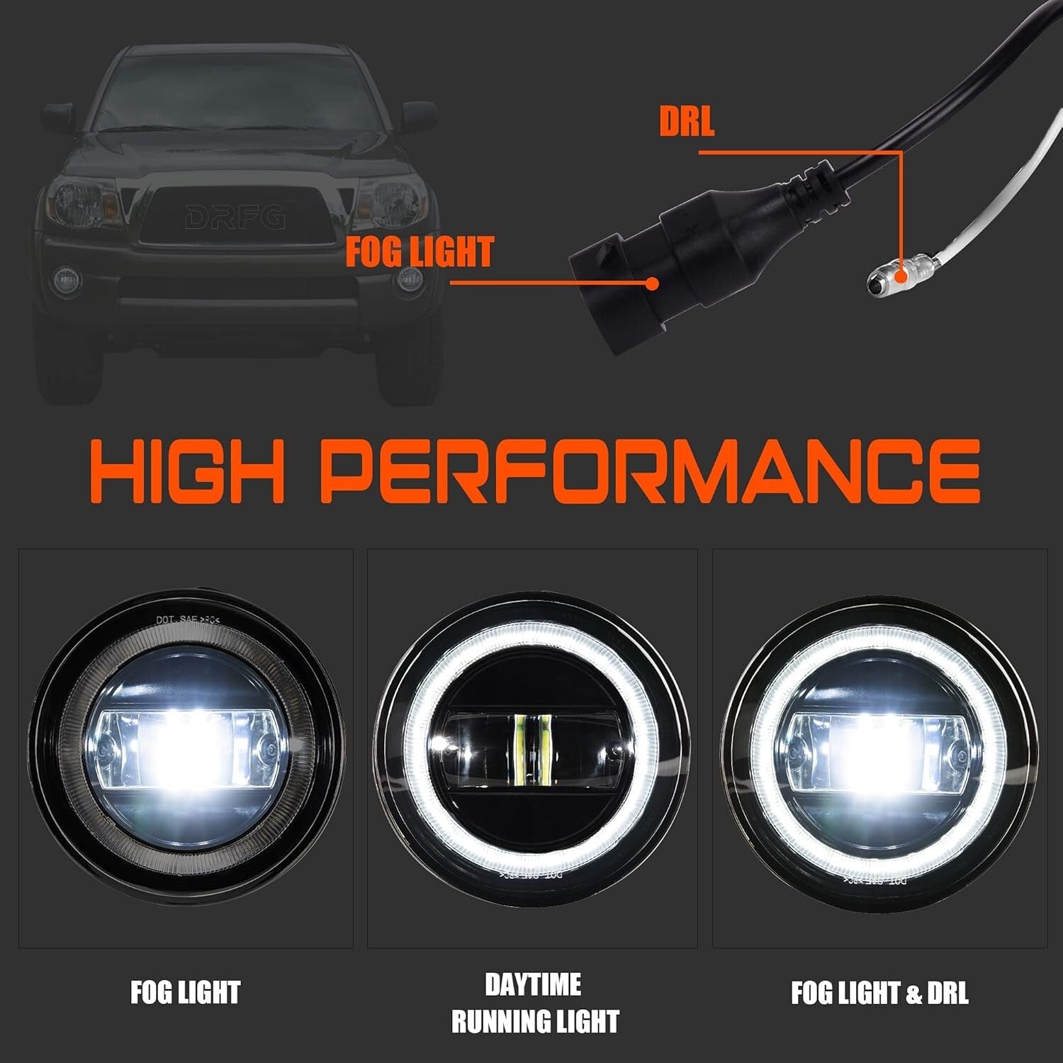 Bright LED Fog Light Assembly for Toyota Models 2004-2012 - Improved Visibility