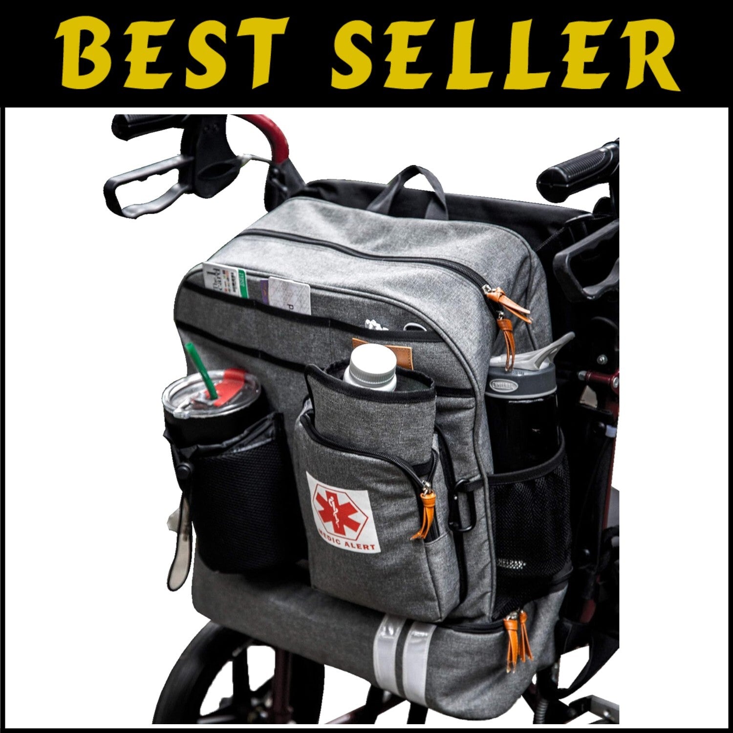 Extra-Large Scooter Wheelchair Backpack with Insulated Compartment & Cup Holder
