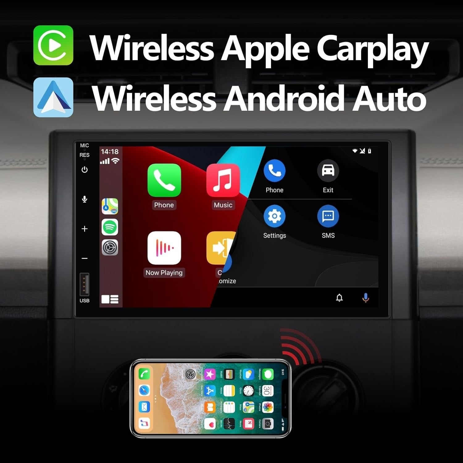 Advanced Double Din Car Stereo with Wireless CarPlay & Superior Sound Quality