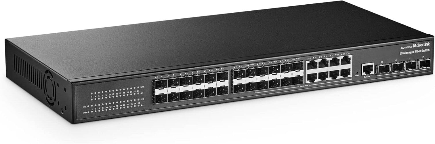 28-Port Gigabit Managed Fiber Switch with 10G SFP+ for High-Performance Networks