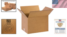 Load image into Gallery viewer, 25 Bulk Kraft Brown Corrugated Boxes 12"L x 9"W x 8"H - Strong &amp; Space-Saving