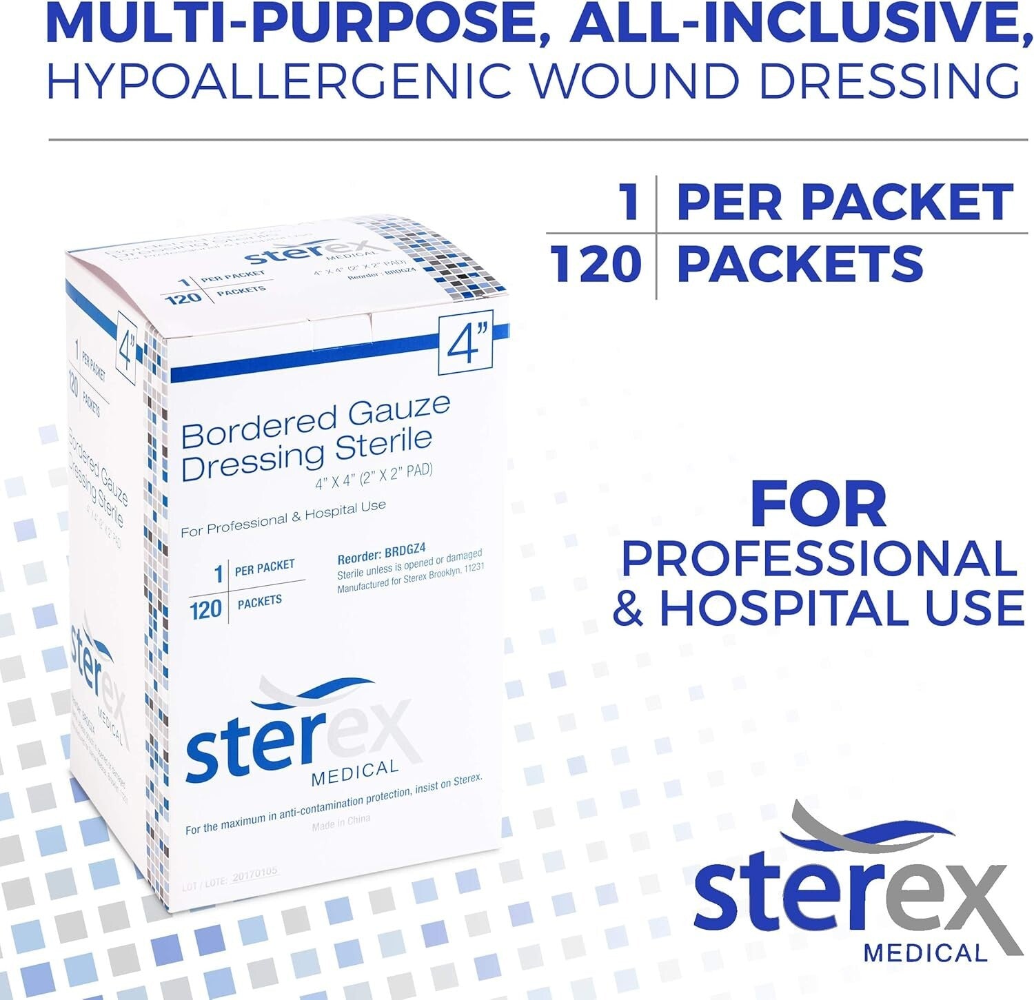 120 Count Sterile 4x4 Gauze Dressings – Optimal for Sensitive Skin and Wounds