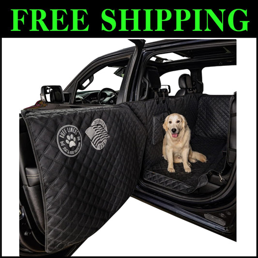 Scratch-Resistant Dog Seat Cover with Storage Pocket - Fits Popular Truck Models