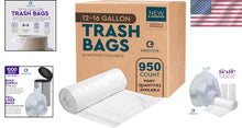 Load image into Gallery viewer, Reliable 12-16 Gallon Clear Garbage Bags, 950 Count - Smart and Strong Disposal