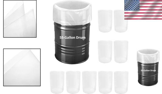 BPA Free Heavy Duty 55 Gallon Clear Drum Liners - 10 Count Kitchen Essential