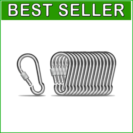 Premium 304 Stainless Steel Screw Lock Carabiner Clips – 15 Pack for Adventures