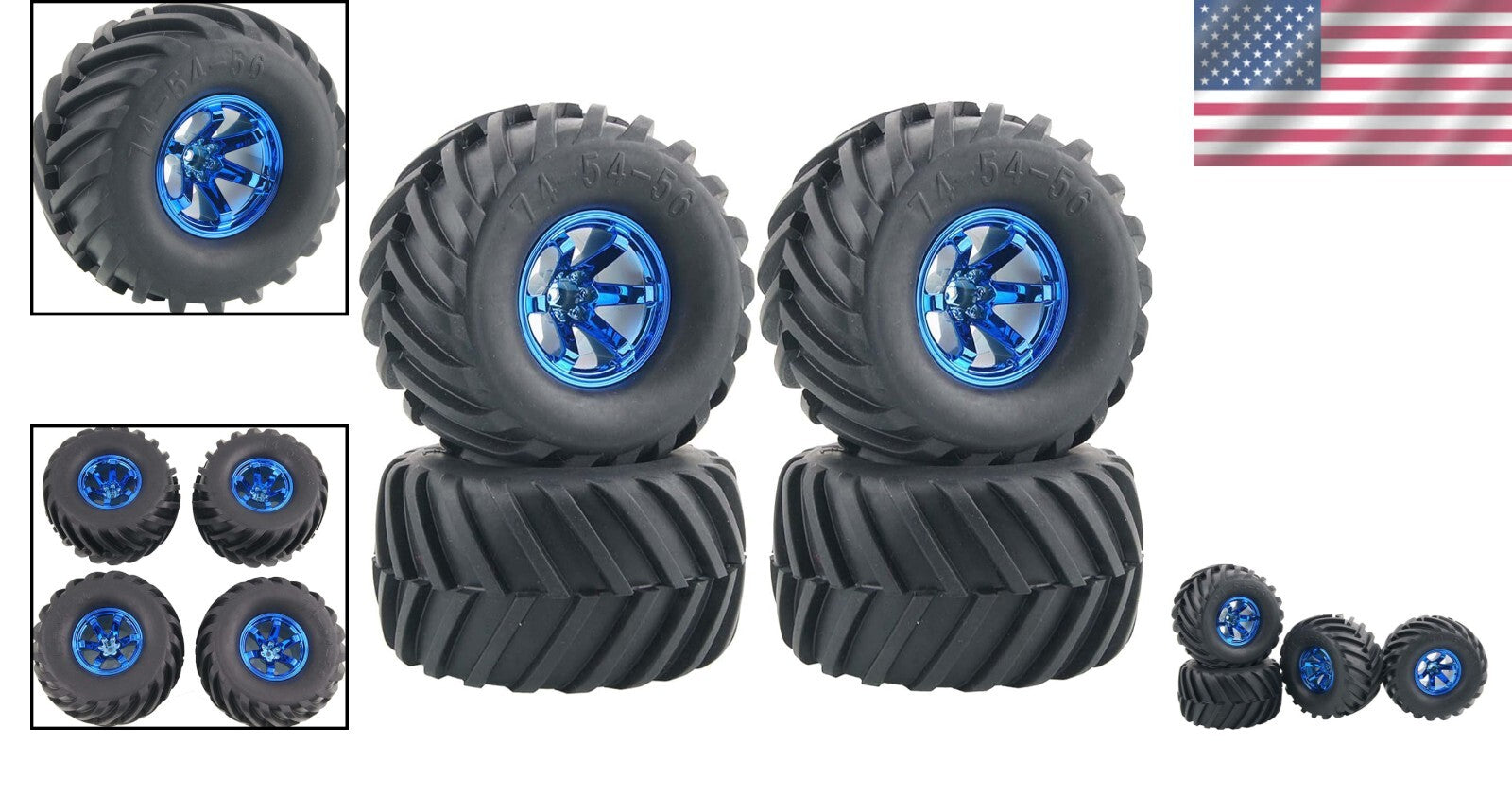 1:10 Scale Rubber Tire & Wheel Set – 4PCS for HPI Tamiya Kyosho - Easy Install