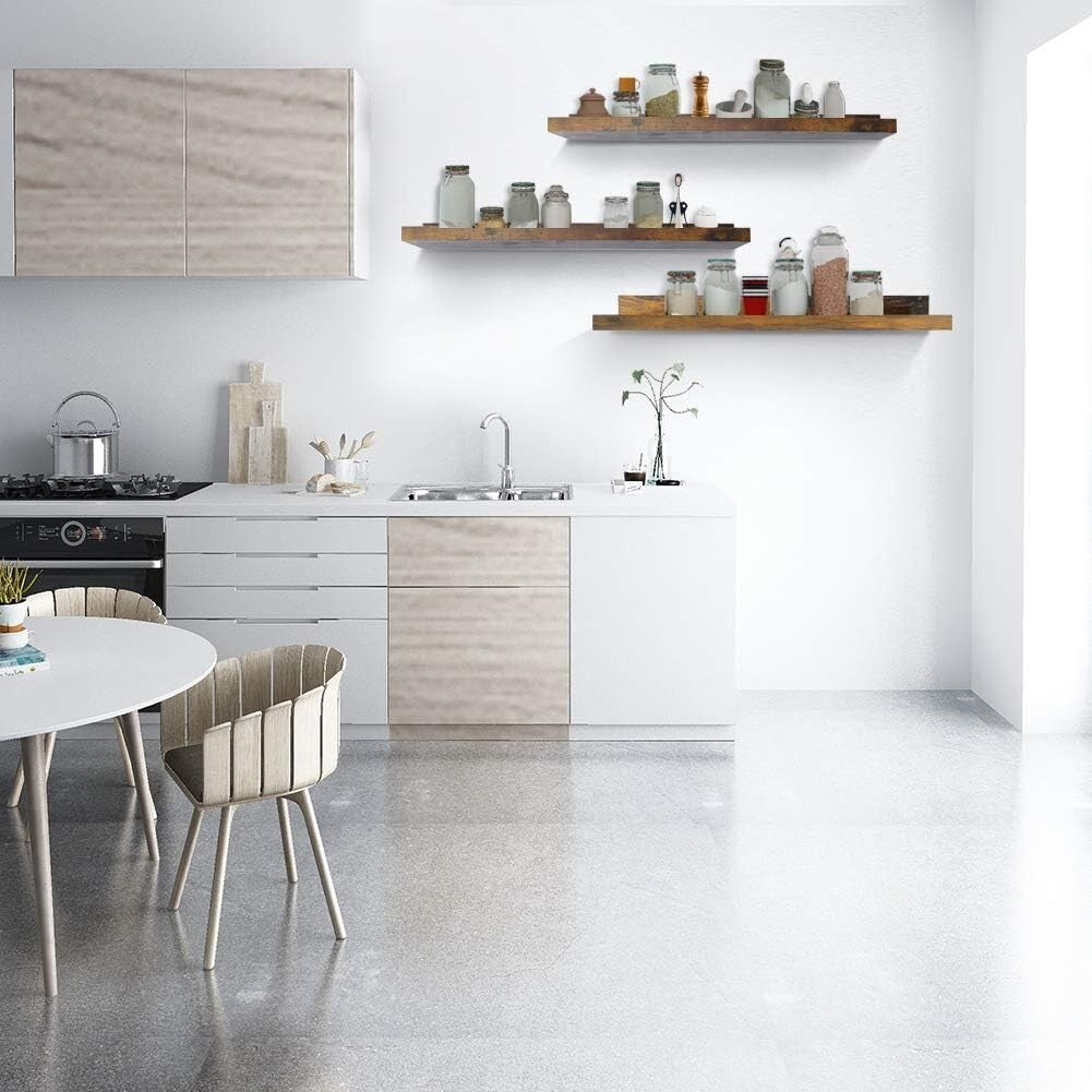 Sturdy Rustic Floating Shelves - Set of 3 for Wall Organization, 24 Inch Size