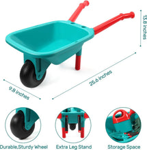Load image into Gallery viewer, Child-Sized Gardening Tool Set for Outdoor Fun - Includes Wheelbarrow &amp; Gloves