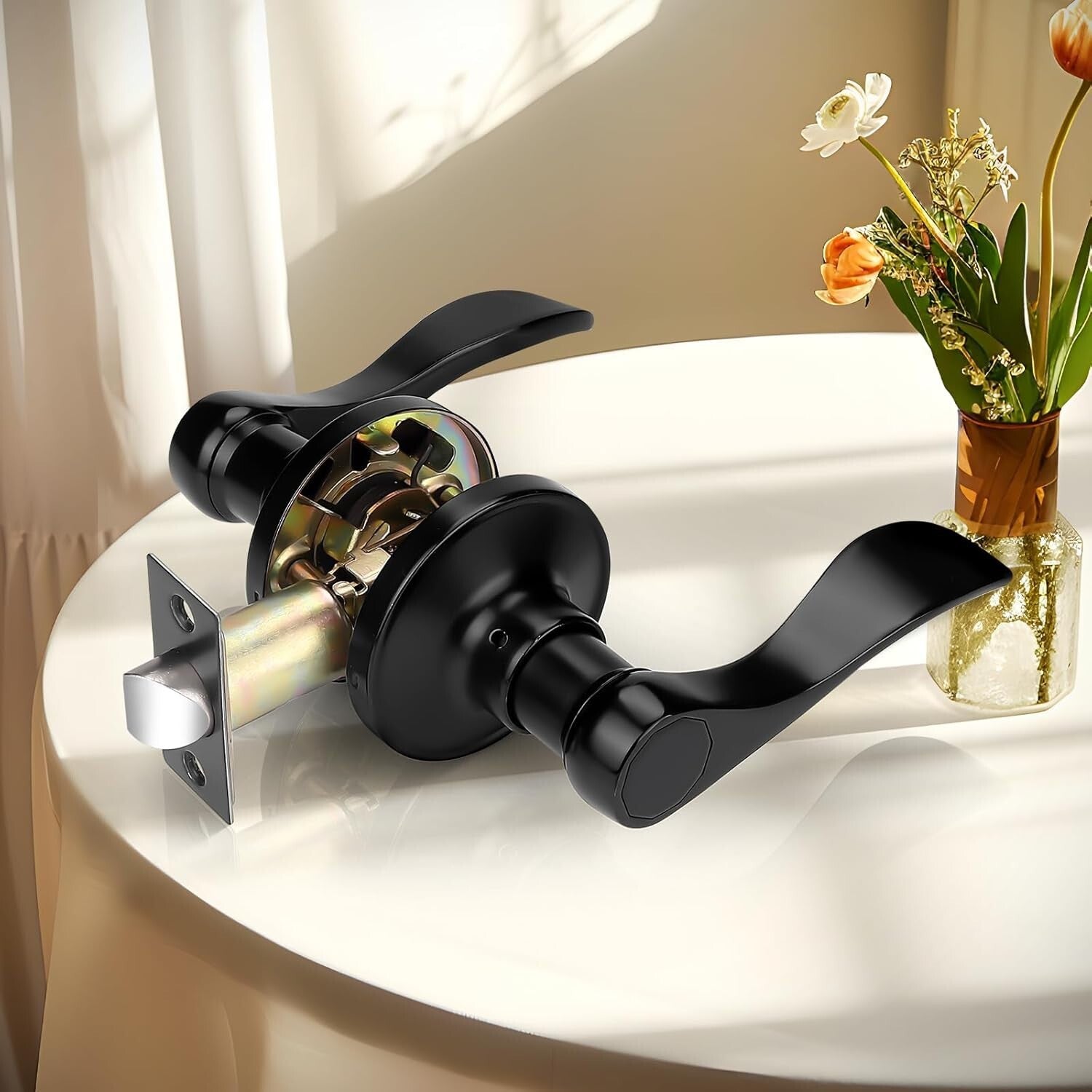 Durable Zinc Alloy Modern Door Handles - Keyless 8 Pack for Hallways & Closets