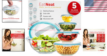 Load image into Gallery viewer, Versatile 5-Piece Glass Bowls with Locking Lids for Meal Prep &amp; Storage