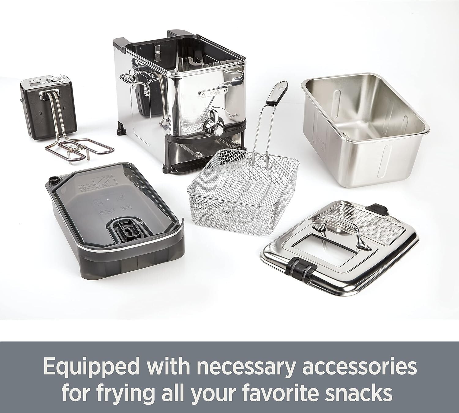 Electric 3.5L Deep Fryer with Oil Filtration & Locking Lid - Safe & Easy