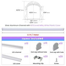 Load image into Gallery viewer, Premium U-Shaped LED Diffuser Channel - 10-Pack 3.3FT for Flawless Ambiance