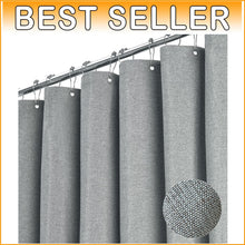 Load image into Gallery viewer, Modern 108x72 Inch Linen Textured Shower Curtain - Waterproof &amp; Machine Wash