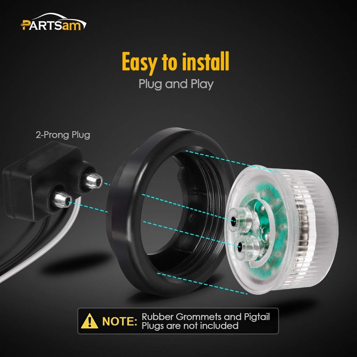 20 Pack of 2 Inch Waterproof LED Turn Signal & Marker Lights for Heavy Vehicles