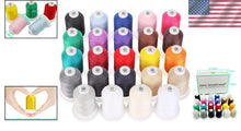 Load image into Gallery viewer, 18 Options - 100% Mercerized Cotton Threads in 24 Colors for Versatile Sewing