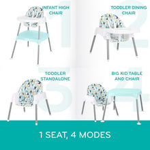 Load image into Gallery viewer, Multi-Use 4-in-1 Eat &amp; Grow High Chair - Safe, Portable &amp; Machine Washable