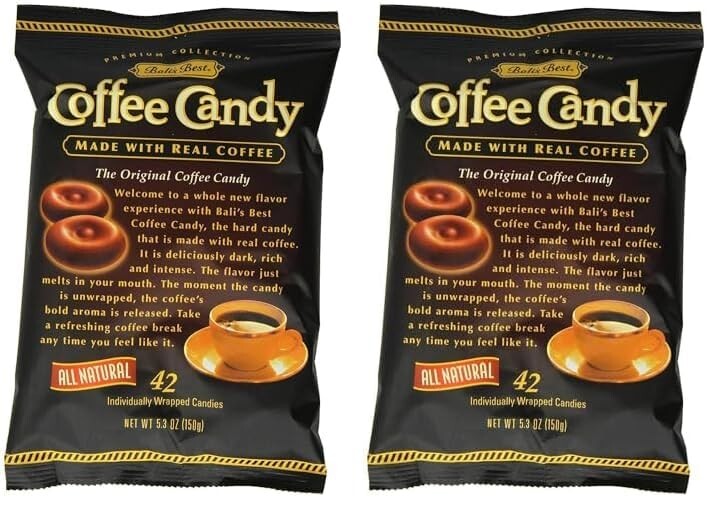 Savor the Flavor: 2-Pack of All-Natural Coffee Hard Candies, 5.3 oz Each