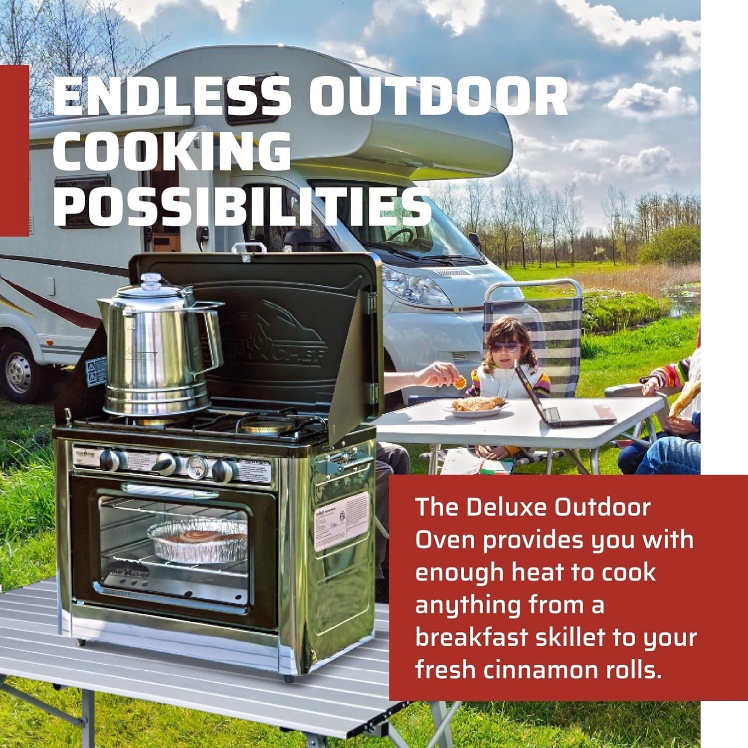 Portable Outdoor Oven for Camping - Versatile Cooking Experience, 24"L x 15"W