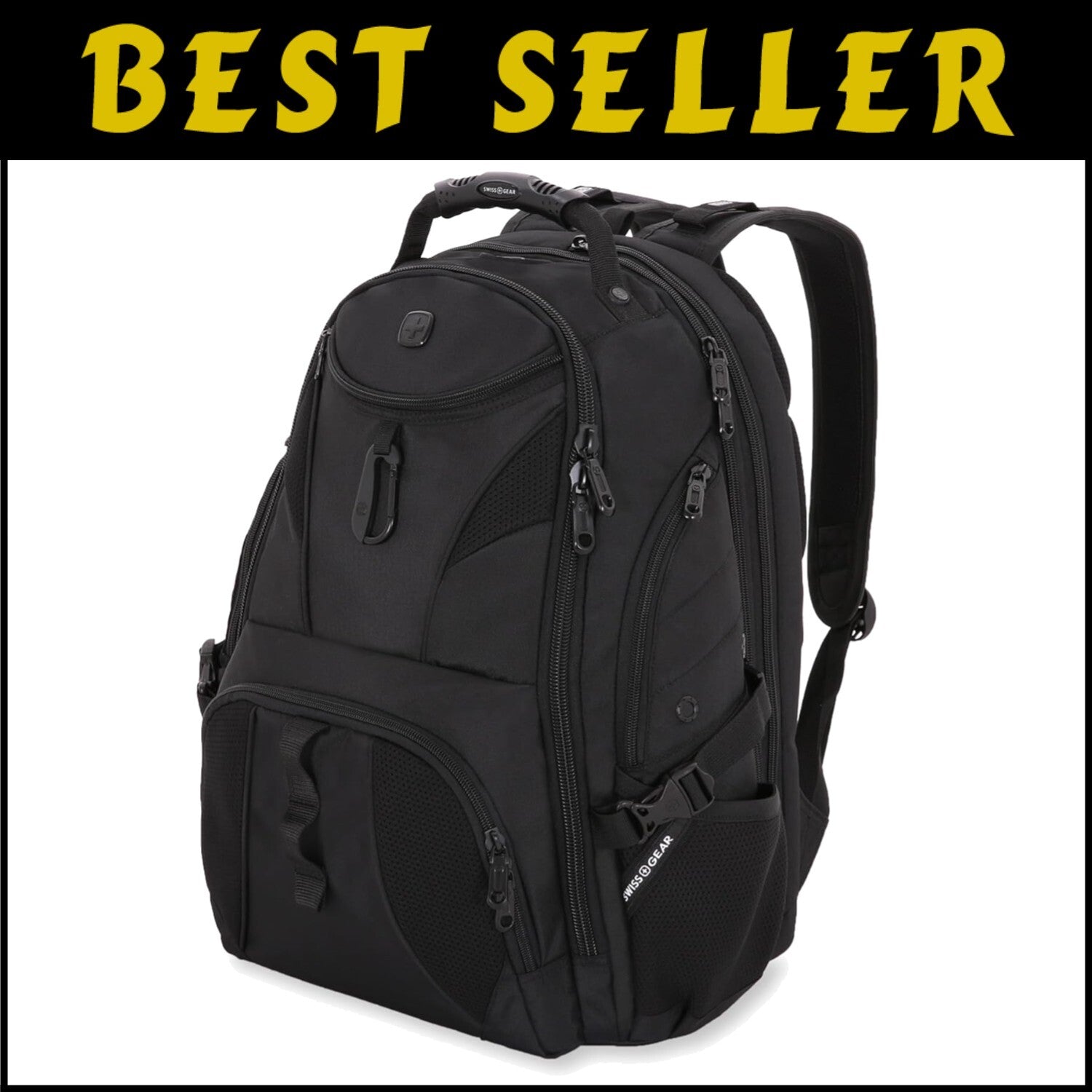 Multi-Functional Black Laptop Backpack with Padded Tablet Pocket - 31L Size
