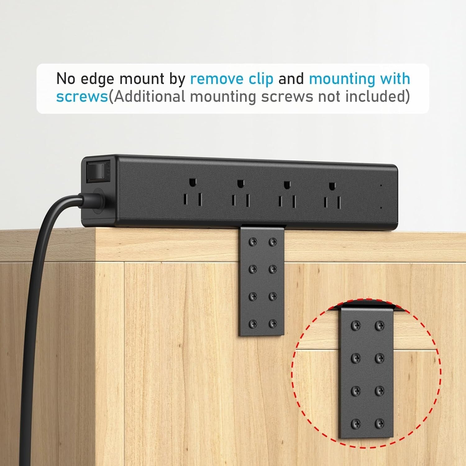Flexible Desk Outlet Station: 12 USB and AC Ports with Clamp Mount - Black 6FT