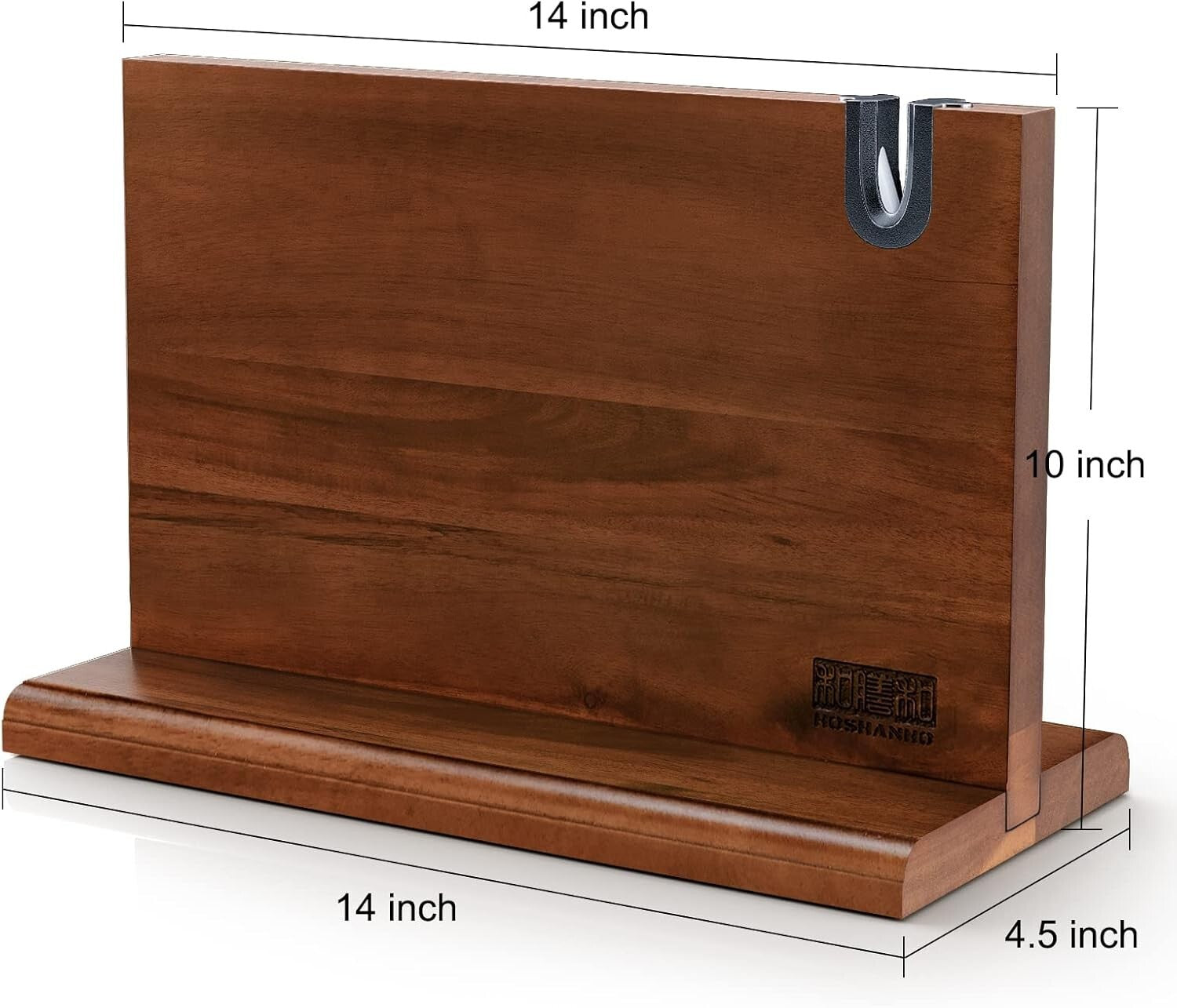 Luxe Acacia Wood Double-Sided Knife Block - Organize Your Kitchen Effortlessly