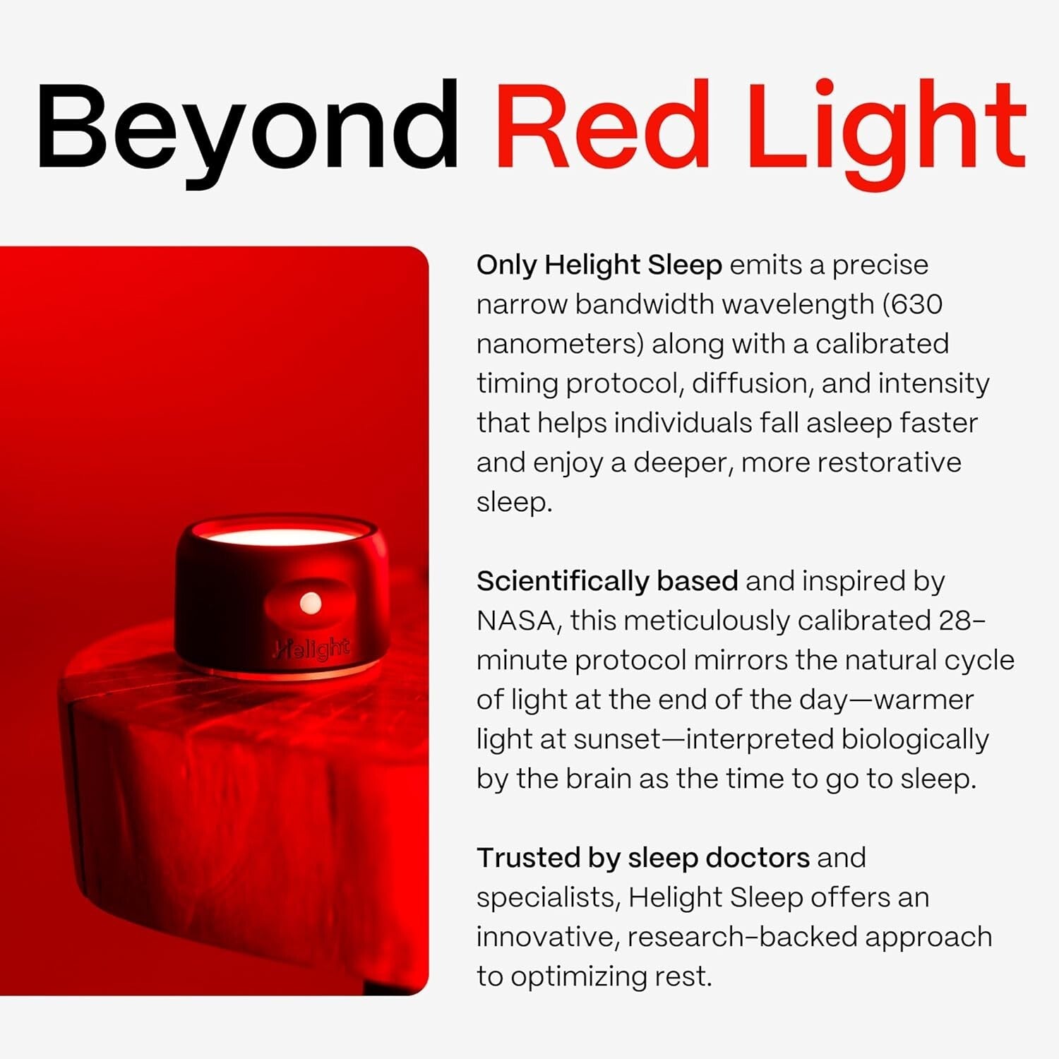Rechargeable 630nm Red Light Sleep Aid for Kids & Adults – Travel-Friendly