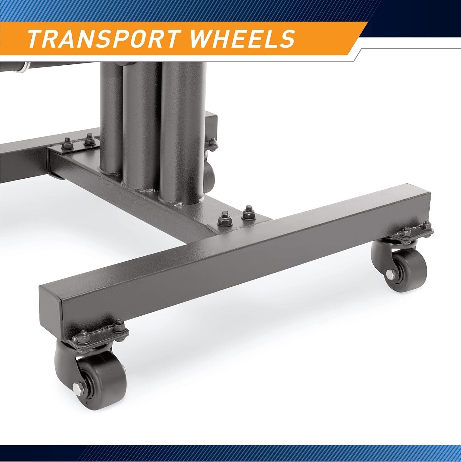 Sturdy Alloy Steel Weight Plate Tree with Transport Wheels - 300 lb Capacity