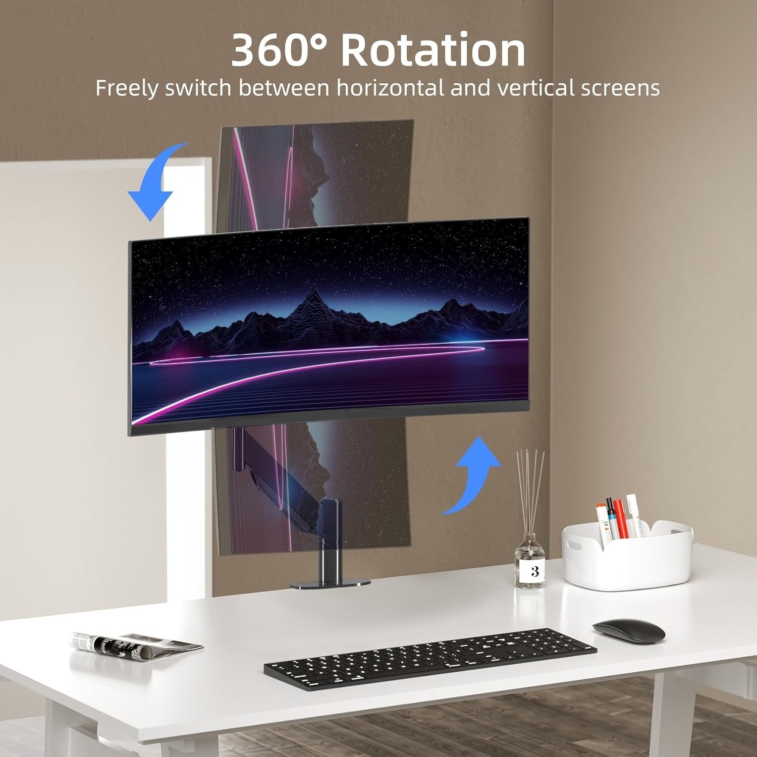 Ergonomic Ultrawide Monitor Arm with Full Motion - Fits 17 to 49 Inch Screens