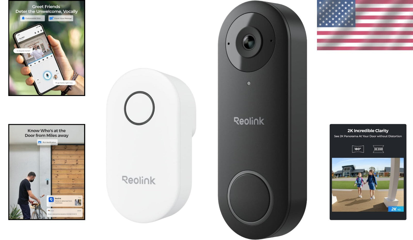 Dual-Band WiFi 2K Outdoor Video Doorbell with Custom Chime & Waterproof Design