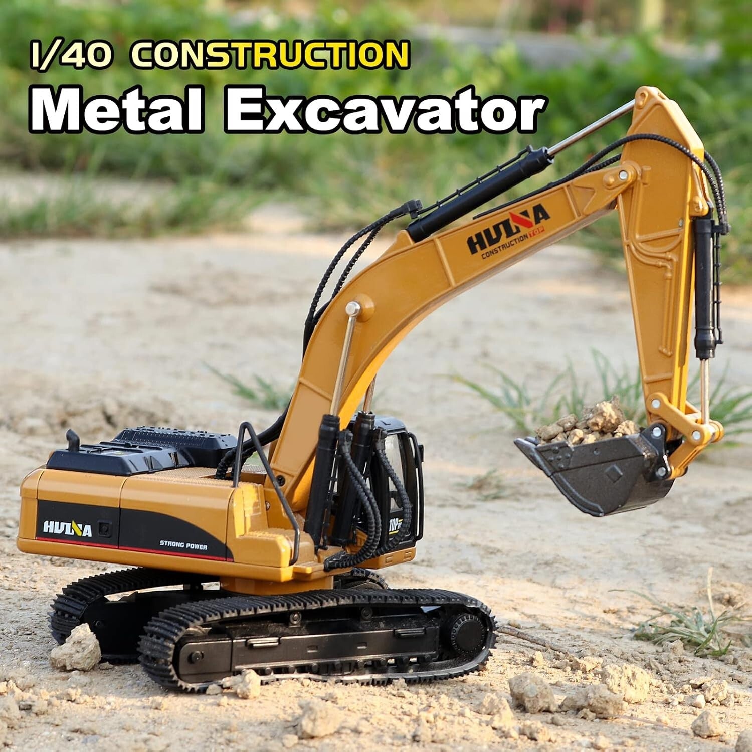 Diecast Construction Excavator - Realistic Metal Digger Toy for Boys & Kids