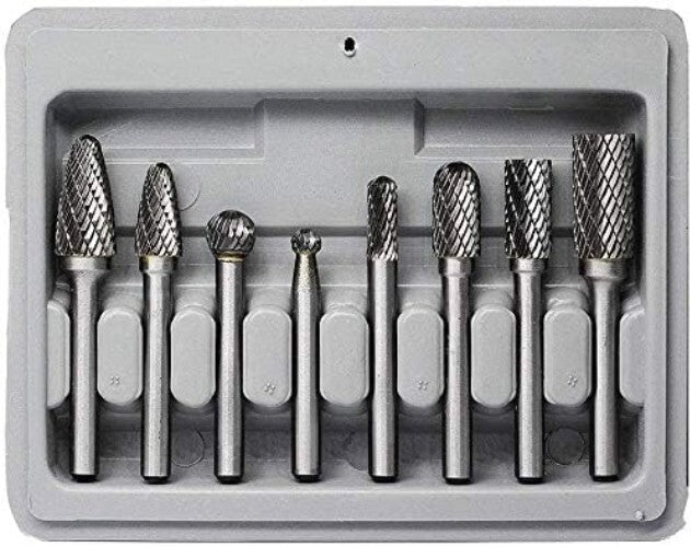 Professional 8-Piece Carbide Rotary File Set for Detailed Wood and Metalwork