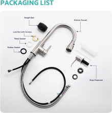 Load image into Gallery viewer, Durable Pull Down Kitchen Faucet &amp; Soap Dispenser Combo - Easy Install 304 SS