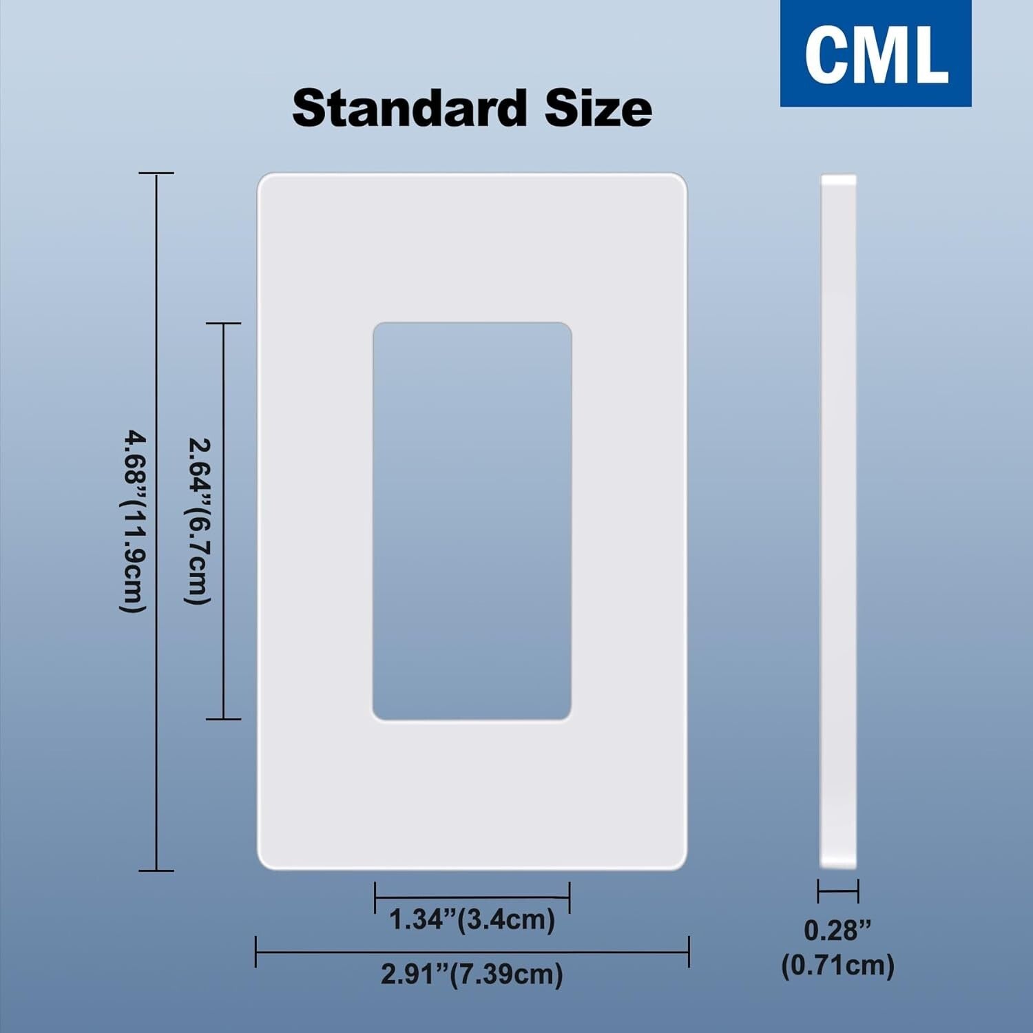 Child-Safe 1-Gang Matte White Wall Plates - 40 Pack, Scratch & Impact Resistant