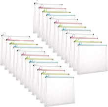 Load image into Gallery viewer, Clear Zipper Envelopes 9.8 x 12.7 Inches - 24 Pack for School &amp; Office Use