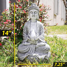 Load image into Gallery viewer, Elegant Buddha Statue for Outdoors: Solar LED Light for Year-Round Tranquility