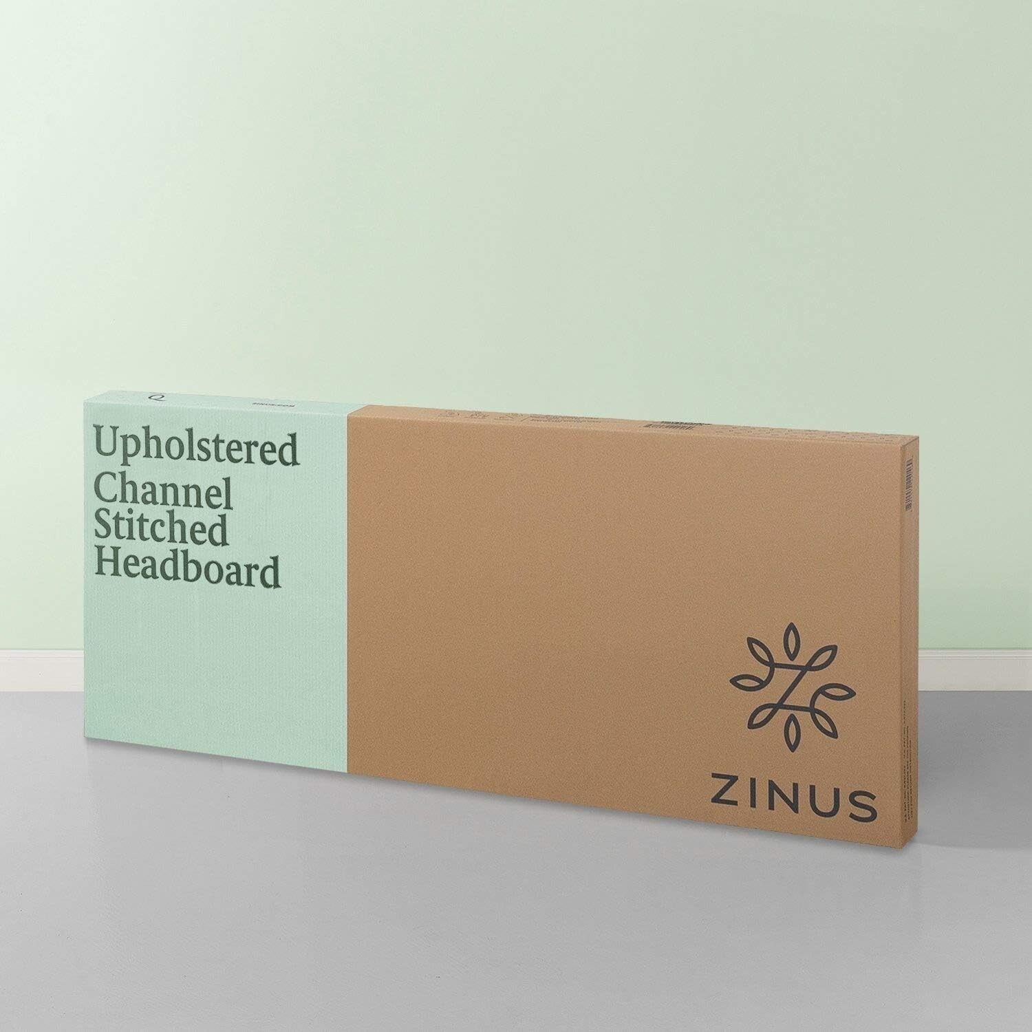 Classic Full Size Upholstered Headboard with Channel Stitched Design in Gray