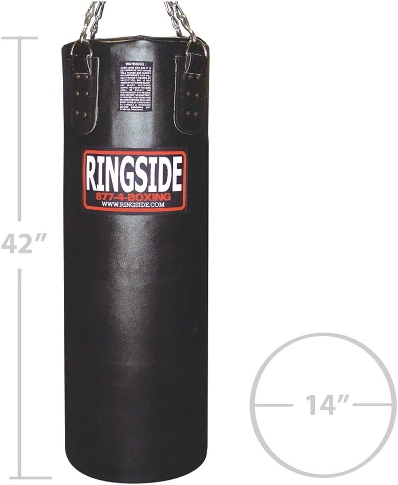 Heavy-Duty Leather Heavy Bag for Boxing & MMA - 14"x42" Dimensions