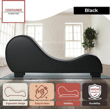Load image into Gallery viewer, Stylish Midnight Black Chaise Lounge - Modern Accent for Relaxation &amp; Meditation