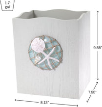 Load image into Gallery viewer, Hand-Painted Resin Trash Can with Nautical Design - Beach Home Essential